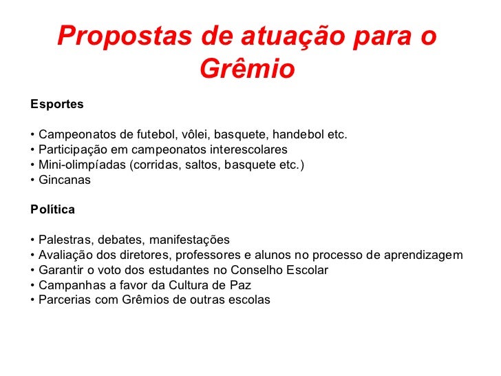 As Melhores Propostas Para O Gremio Estudantil