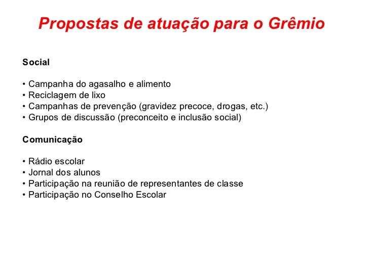 As Melhores Propostas Para O Gremio Estudantil