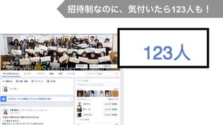 招待制なのに、気付いたら123⼈人も！
 