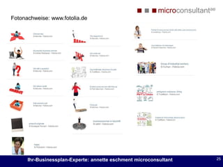 microconsultantae
Ihr-Businessplan-Experte: annette eschment microconsultant 25
Fotonachweise: www.fotolia.de
 