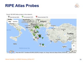 Nikolas Pediaditis | 1st GRNOG Workshop | 26 May 2017 15
RIPE Atlas Probes
 