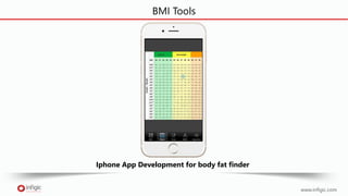 BMI Tools
Iphone App Development for body fat finder
www.infigic.com
 