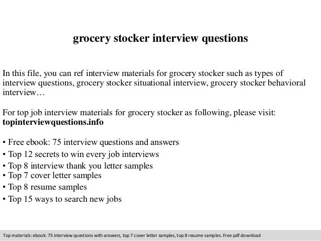grocery store stocker interview questions