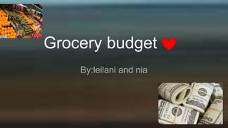 Grocery budget
By:leilani and nia
 