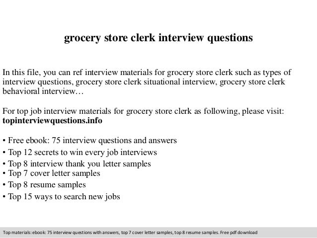 grocery store clerk resumes