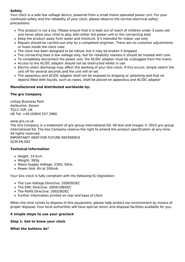 Gro clock instructions PDF