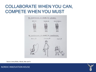 NORDIC INNOVATIONHOUSE
COLLABORATE WHEN YOU CAN,
COMPETE WHEN YOU MUST
Source: Jenny Blake, «Norsk, ikke sant?»
 