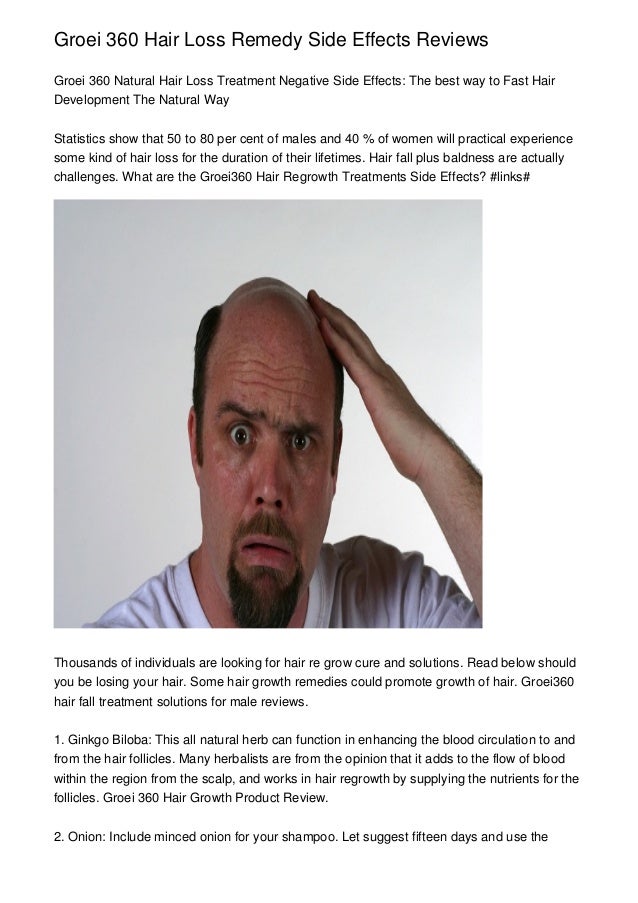 Groei 360 Hair Loss Remedy Side Effects Reviews