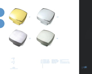 º
pomolo
türknopf
Дверная круглая ручка
Ottone Lucido
Cromo Lucido
Cromo Satinato
Nickel Satinato
Полированная латунь
Хром
Сатинированная Хром
Сатинированная никель
Messing Poliert
Verchromt Poliert
Verchromt Matt
Nickel Matt
LP
CR
CS
NS
CS
LP CR
NS
60
82
44
82
 