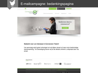 E-mailcampagne: bedankingspagina

 