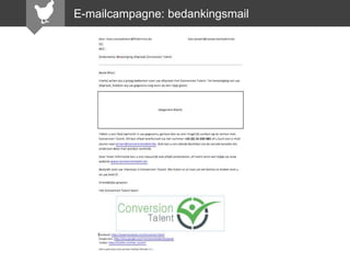 E-mailcampagne: bedankingsmail

 