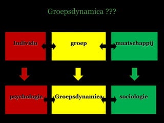 Groepsdynamica ??? Individu psychologie groep Groepsdynamica maatschappij sociologie 