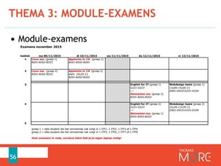 THEMA 3: MODULE-EXAMENS
56
• Module-examens
 