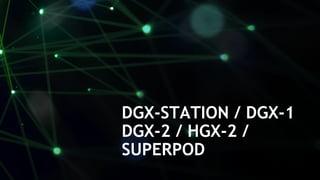 8
DGX-STATION / DGX-1
DGX-2 / HGX-2 /
SUPERPOD
 