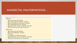 ANORECTAL MALFORMATIONS…
 