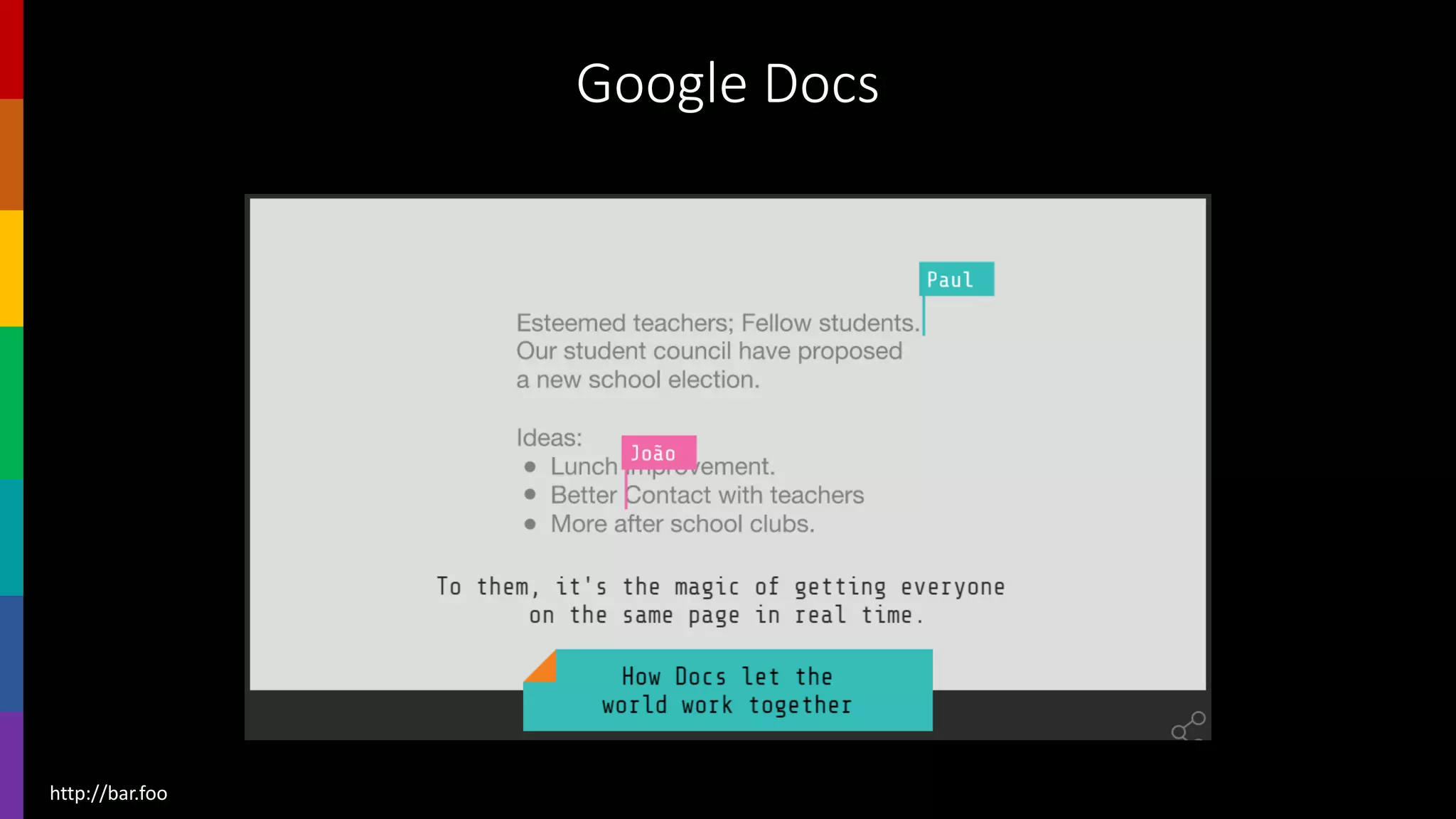 Google Docs
http://bar.foo
 