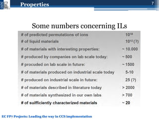 Novel IOnic LIquid and supported ionic liquid solvents for reversible ...