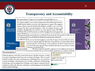 22
Transparency and Accountability
 