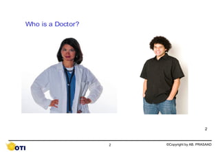 Who is a Doctor?




                                            2



                   2   ©Copyright by AB. PRASAAD
 