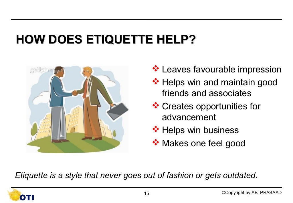 Grooming and business etiquette