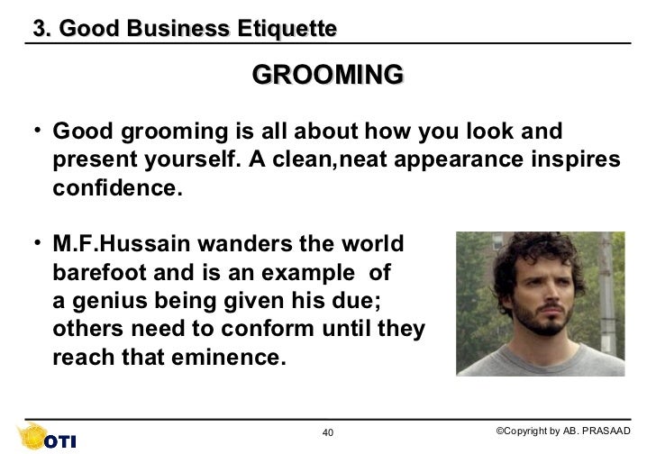Grooming and business etiquette