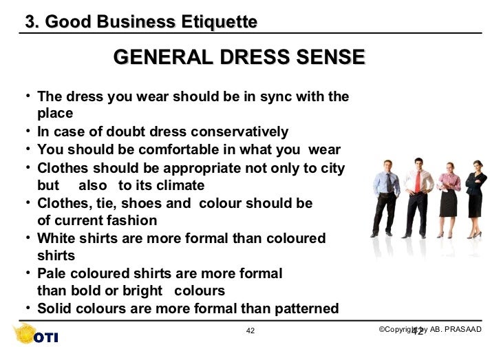 Grooming and business etiquette