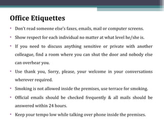 Grooming & office etiquettes | PPT