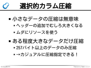 Groonga族2016 Powered by Rabbit 2.2.1
Groonga: 25
Zstandard
サポート
 