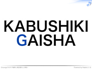 ���������������������� �����������������������
KABUSHIKI
GAISHA
 