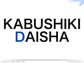 ���������������������� �����������������������
KABUSHIKI
DAISHA
 