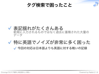 ���������������������� �����������������������
タグ検索で困ったこと
�����������
�������������������������
���
✓
�����������������
�����������������������✓
✓
 