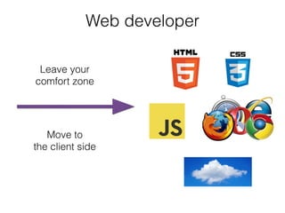 Web developer
Leave your
comfort zone
Move to
the client side
 