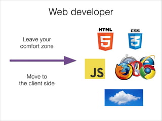 Web developer
Leave your
comfort zone
Move to
the client side
 
