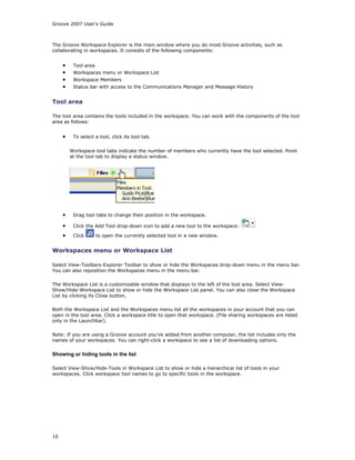 Groove 2007 Users Guide | DOC