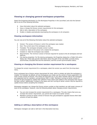 Groove 2007 Users Guide | DOC