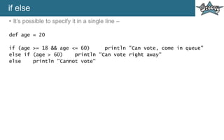 Groovy Programming Language | PPTX