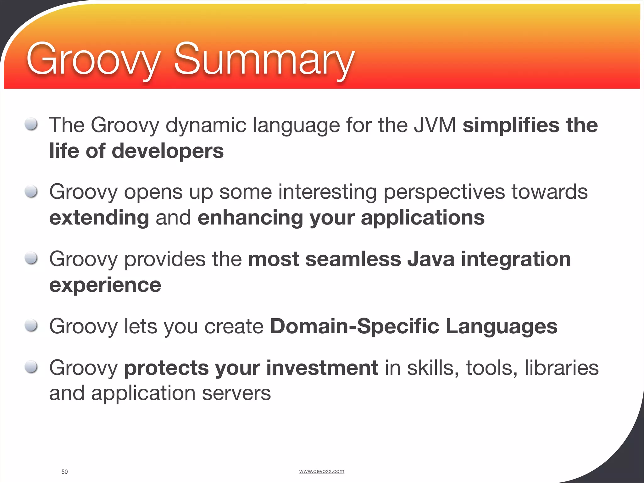 Groovy and Grails in Action - Devoxx 2008 - University - Guillaume Laforge