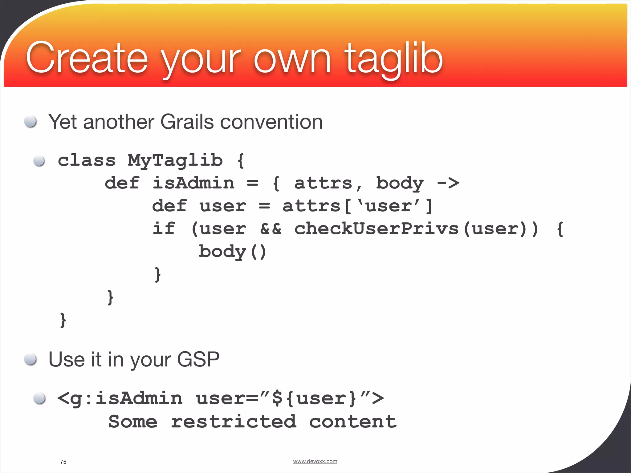Groovy and Grails in Action - Devoxx 2008 - University - Guillaume Laforge