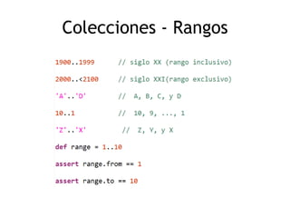 Colecciones - Rangos
 