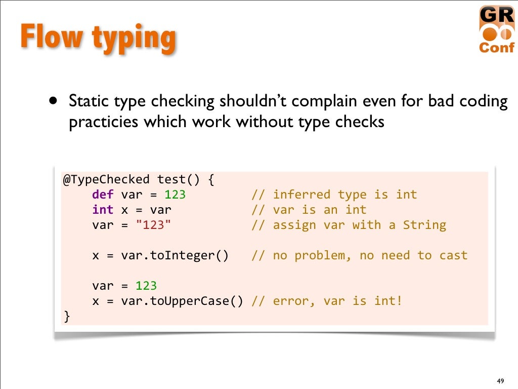 Flow typing • Static type