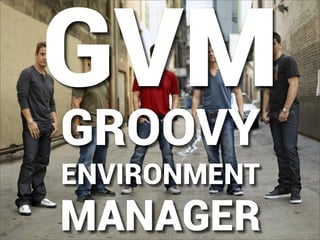 GVM
GROOVY
ENVIRONMENT
MANAGER
 