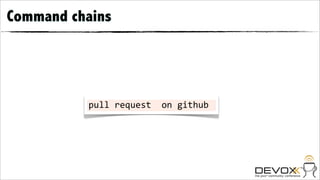 Command chains




          pull	
  request	
  	
  on	
  github	
  
 