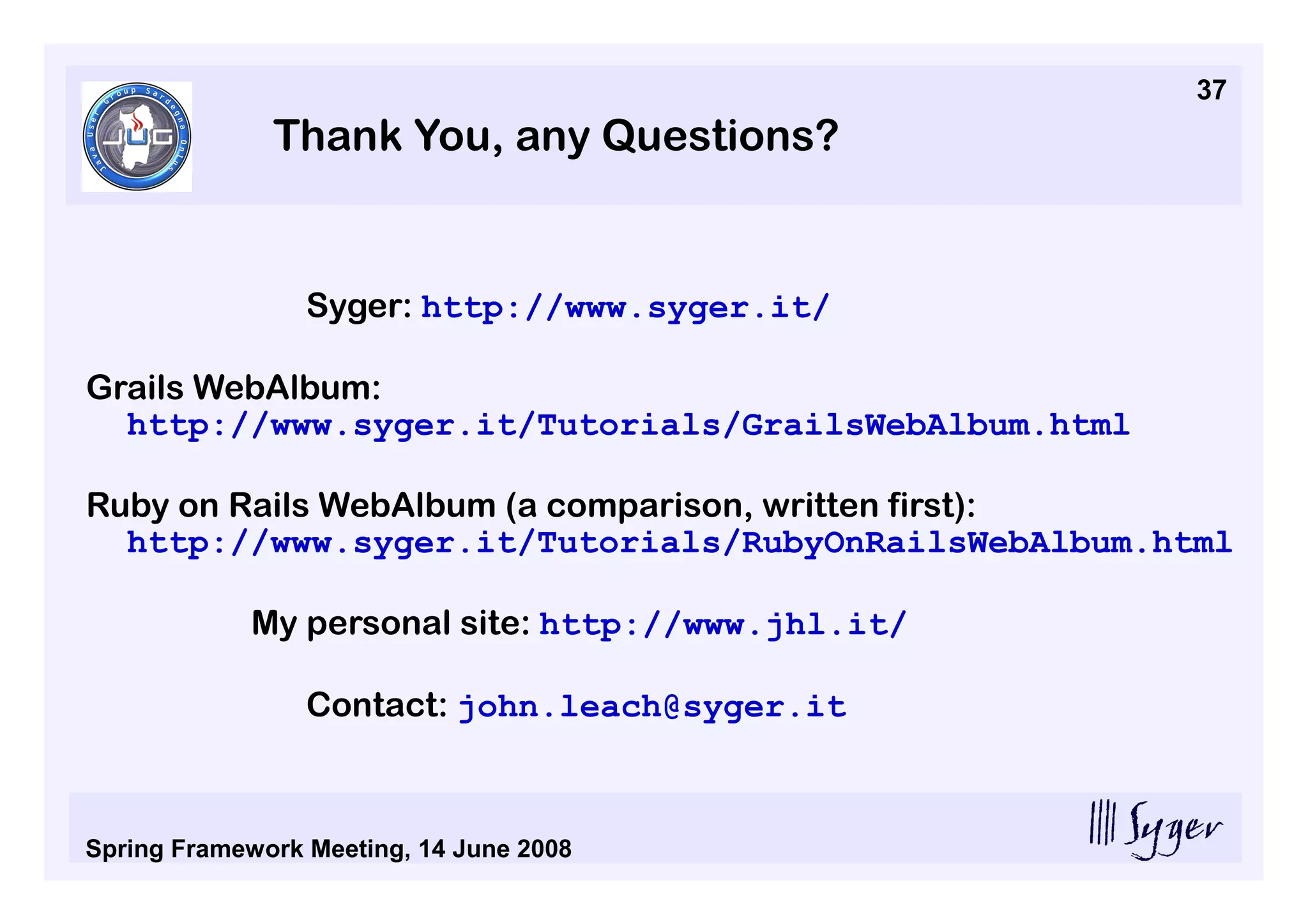 Groovy And Grails JUG Sardegna