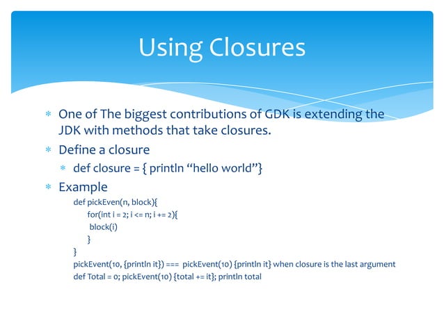 Groovy Api Tutorial | PPT