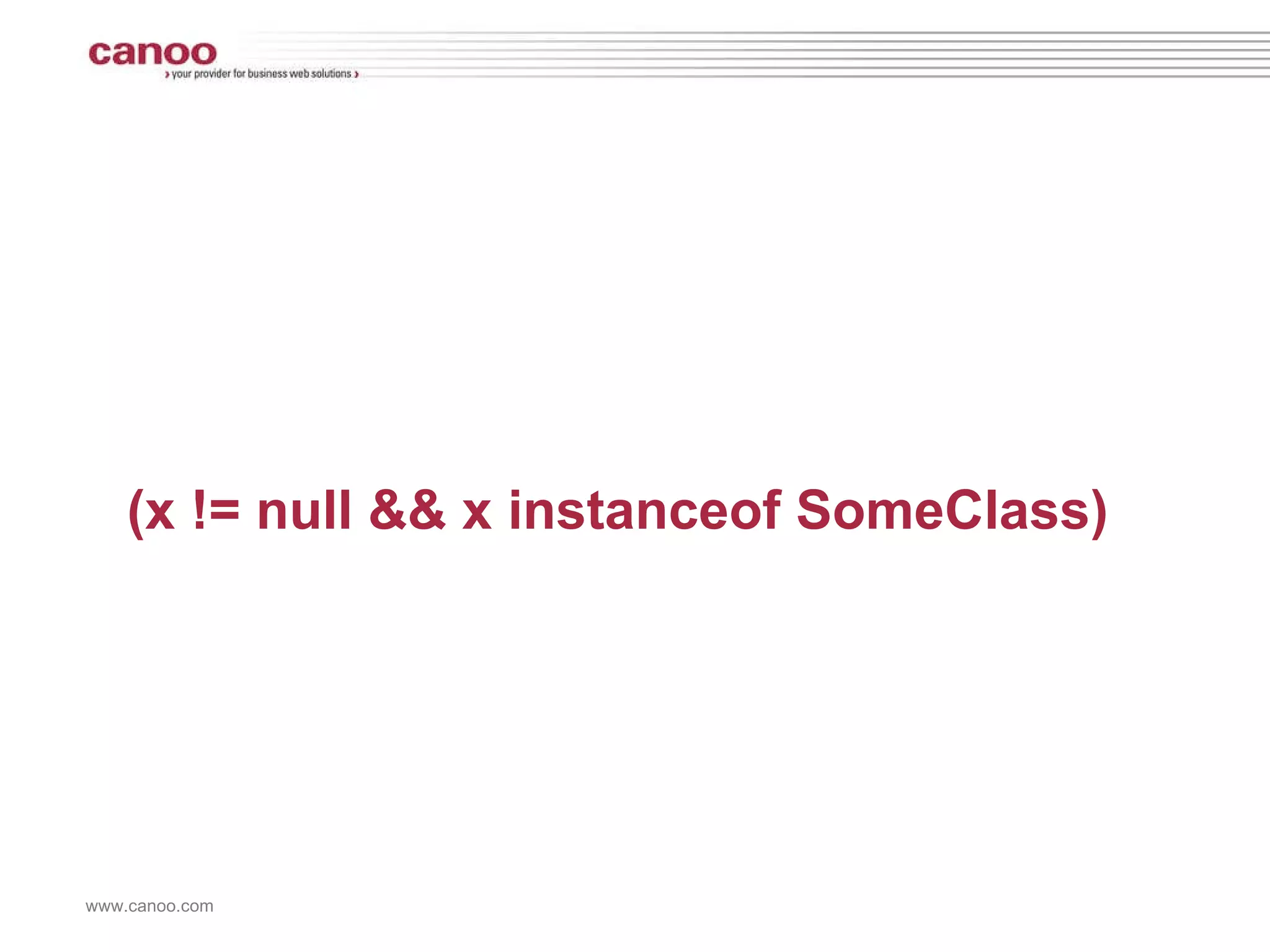 (x != null && x instanceof SomeClass) 