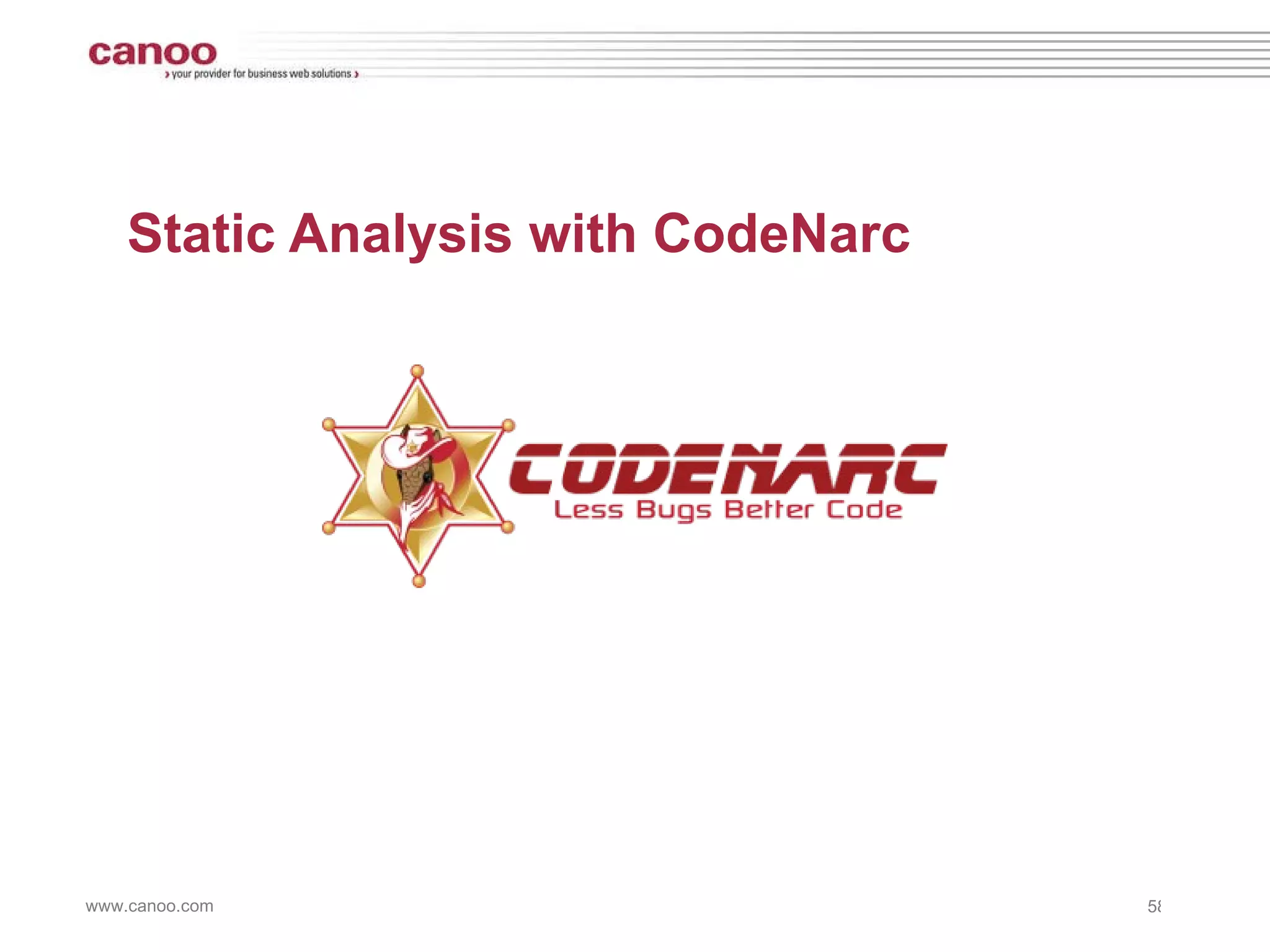 Static Analysis with CodeNarc 