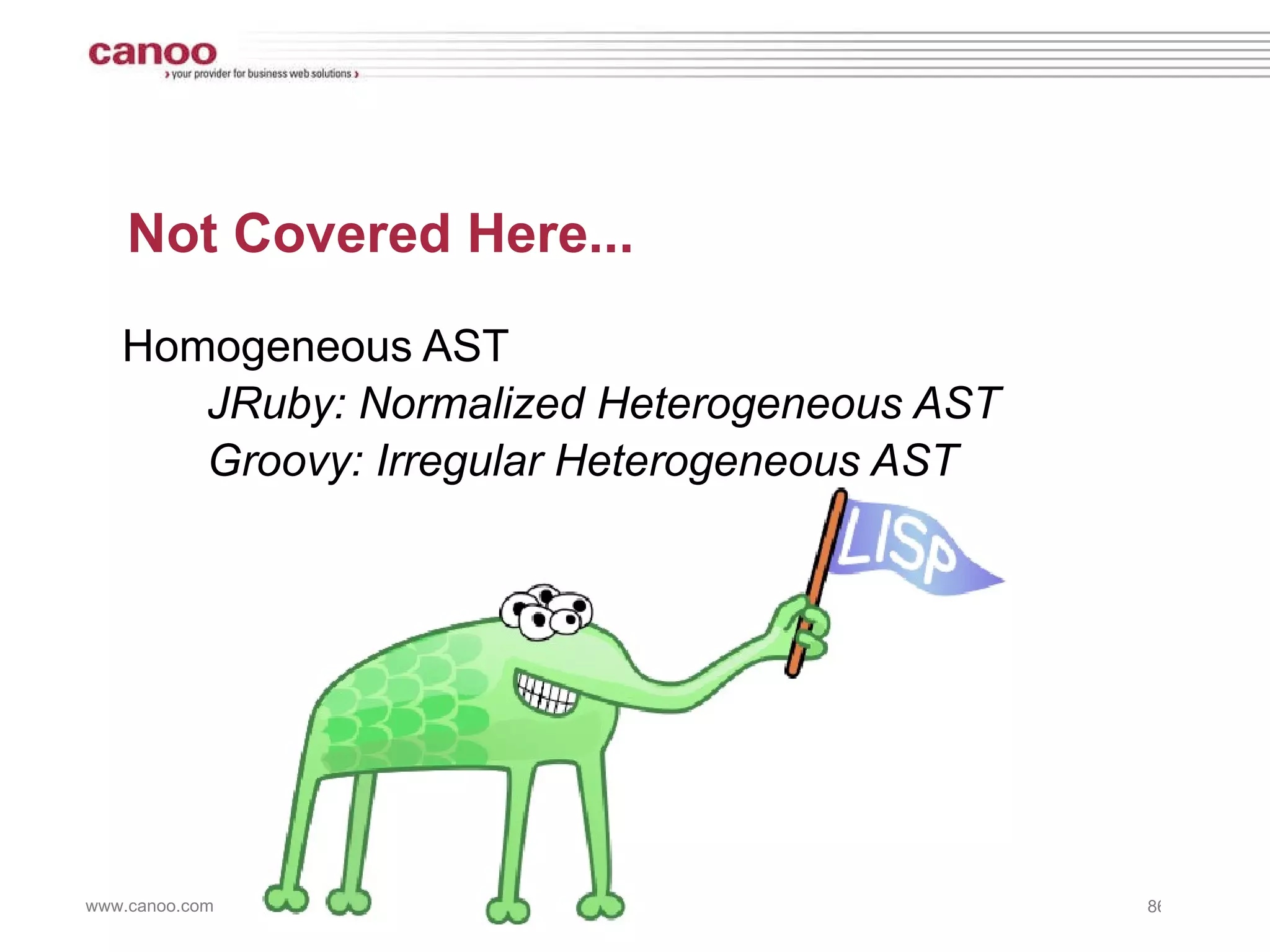Still Difficult to generate AST Macros are more general Compiler handles invocation 