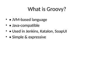 Groovy Programming for Beginner Training | PPTX