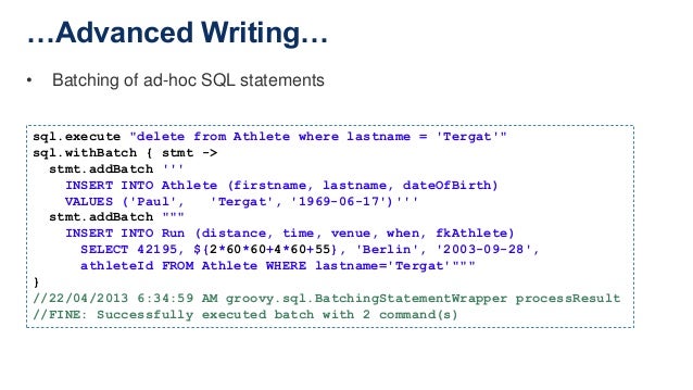 Groovy Databases