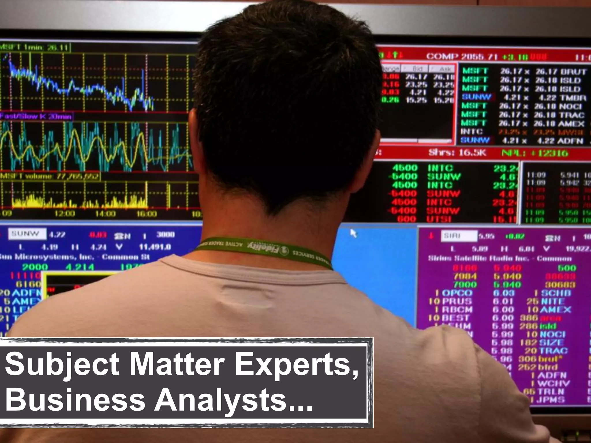 Subject Matter Experts,
Business Analysts...
 